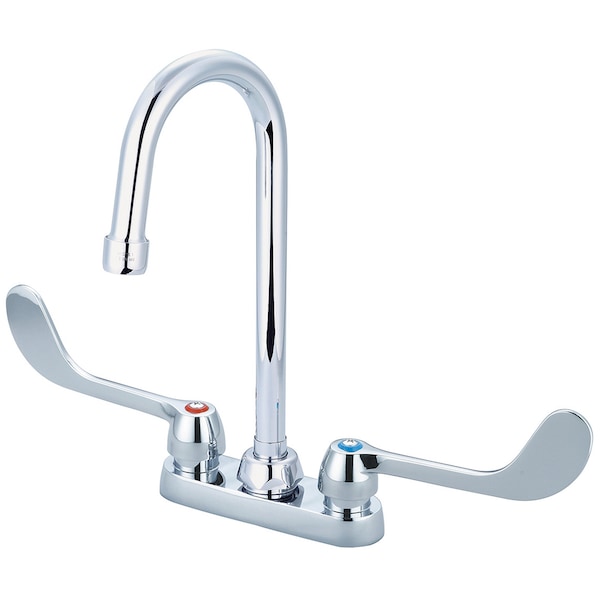 Two Handle Cast Brass Bar/Laundry Faucet, NPSM, Centerset, Chrome, Flow Rate (GPM): 0.5